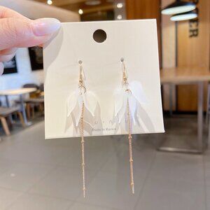 Petal Earrings with Gold Tassels